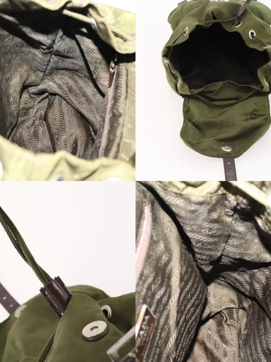 PRADA Backpack Nylon Green Silver Auth bs34433 main image 10
